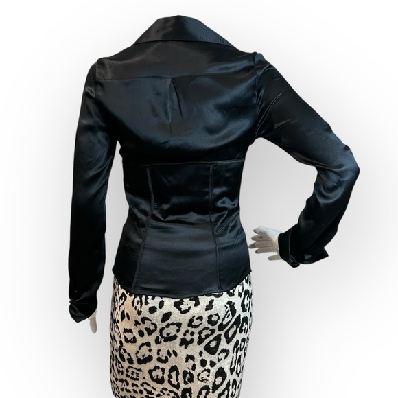 Marciano Stretch Satin Silk Corset Bodice Blouse - Picture 5 of 13